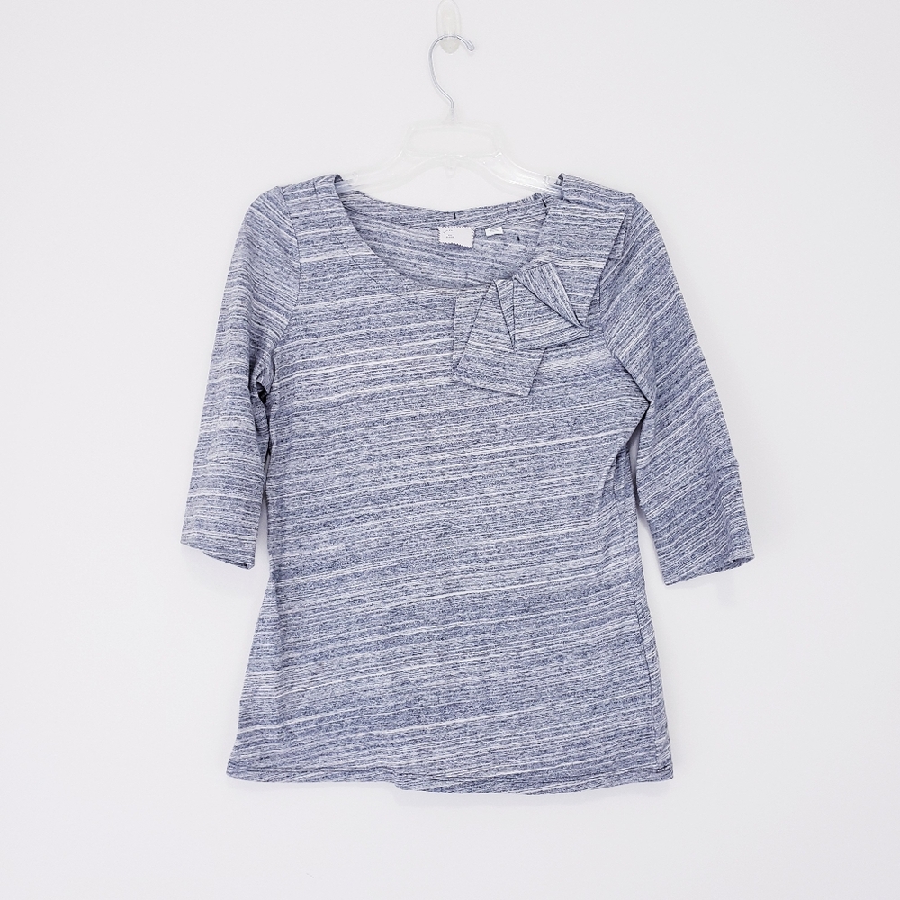 Postmark Anthropologie Gray Knit Top Three Quarter Sleeves Size Medium